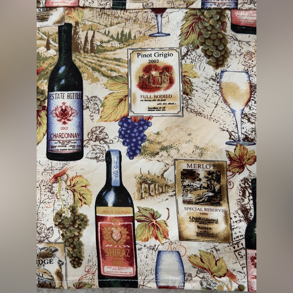 mou designs Wine Glass & Bottle Kitchen Cotton Apron-Fun Barware / Chef Cooking - Picture 8 of 11